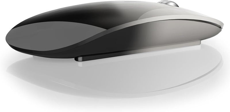 TENMOS M18 Bluetooth Mouse, USB C Rechargeable Wireless Mouse, Triple Mode (Dual Bluetooth+USB) Silent Mice Portable with USB Receiver and Type C Adapter for Laptop/MacBook/iPad - Grey and Black - Image 1